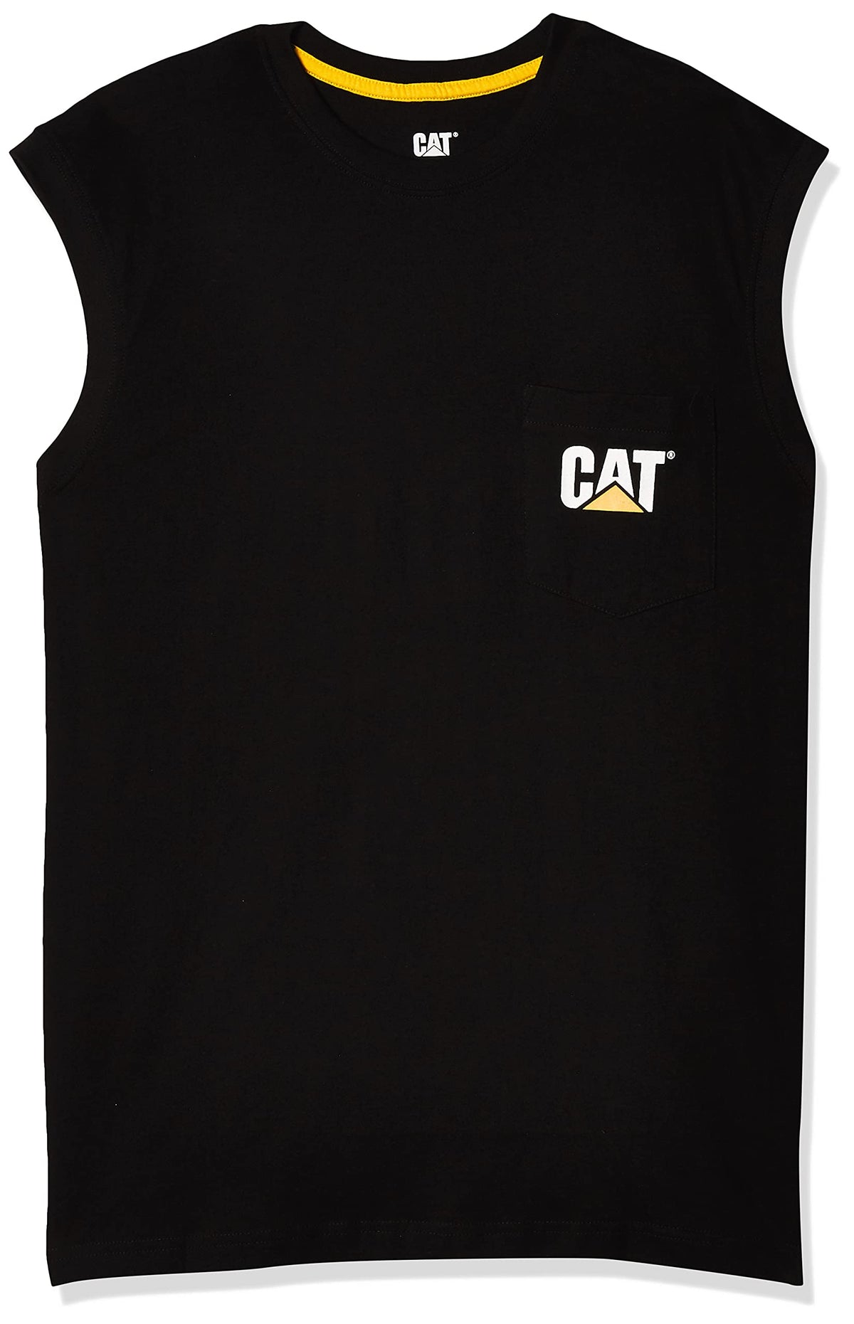 Caterpillar CatÃ‚Â® trademark sleeveless pocket tee, Black, Large