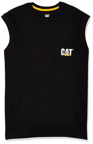 Caterpillar CatÃ‚Â® trademark sleeveless pocket tee, Black, Large