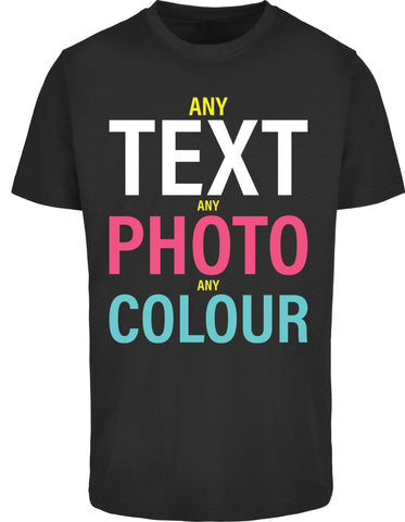 Hippowarehouse Personalised T-Shirt UK Unisex Short Sleeve Printed Text Image Photo Mens Womens Funny (Specific Size Guide in Description) Black