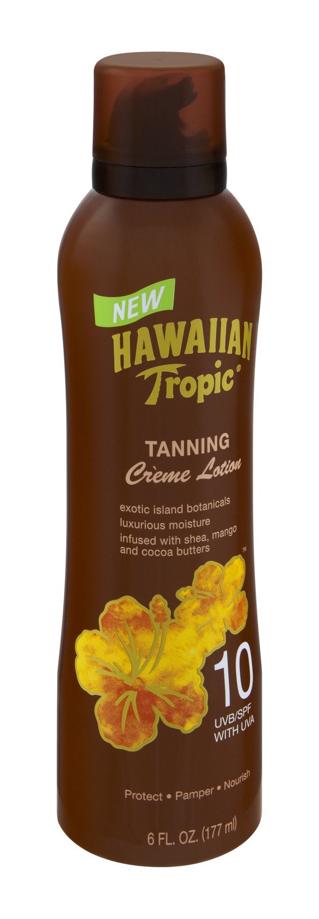 Hawaiian Tropic Sun Tanning Creme Lotion SPF 10, 6-Fluid Ounce Bottles (Pack of 3)