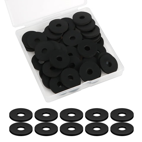 LUTER 50pcs Flat Washers Kit, Flat Rubber Washers Washers Assorted Rubber Rubber Washer Heavy Duty Abrasion Resistant Rubber for Faucet Repair Household Appliances Vibration Suppression (25mm/1in)