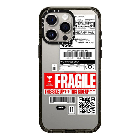 CASETiFY Impact Case for iPhone 15 Pro Max [4X Military Grade Drop Tested / 8.2ft Drop Protection] - Stickers Prints - PP-0008 - Clear Black