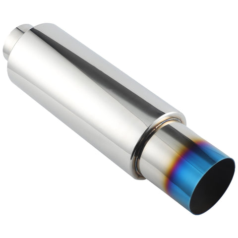 SINGARO Exhaust Muffler, Exhaust Tip, Stainless Steel Exhaust System Kit, 18.5" Length 3" Inlet 4" Outlet, Universal Car Accessories(Burnt)