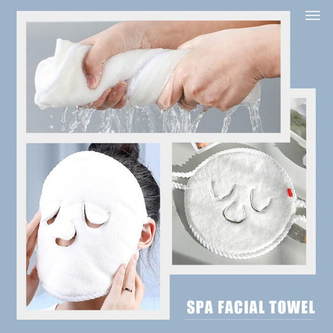 Beaupretty 2pcs Reusable Hot Cold Face Towel Mask Anti Aging Facial Masks Steamer Facial Kit Coral Fleece Moisturizing Mask Cold Hot Spa Towels for Skincare White