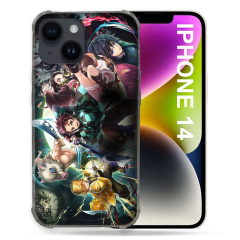Case for iPhone 14 (6.1) Manga Demon Slayer Group