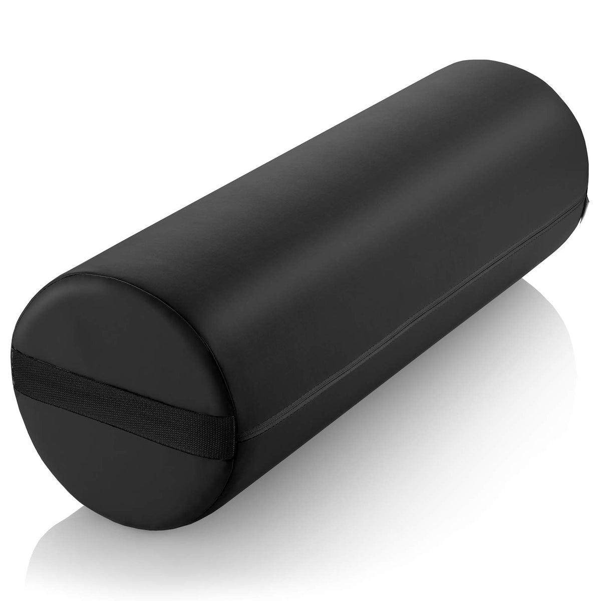Saloniture Jumbo Round Massage Table Bolster Pillow Pad - Foam - 26 x 9 Inch - Black, for Massage Tables