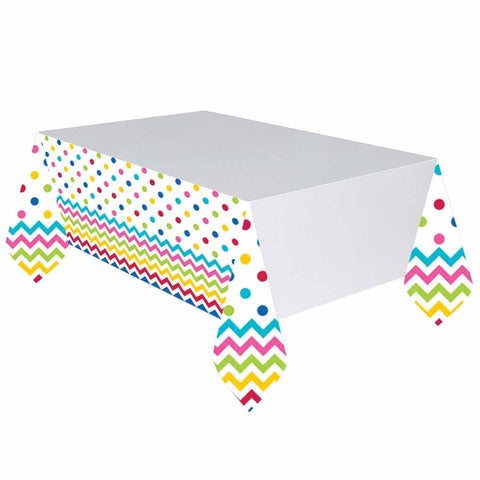 Amscan 571492.9 Chevron Table Cover - Rainbow, Multicolor