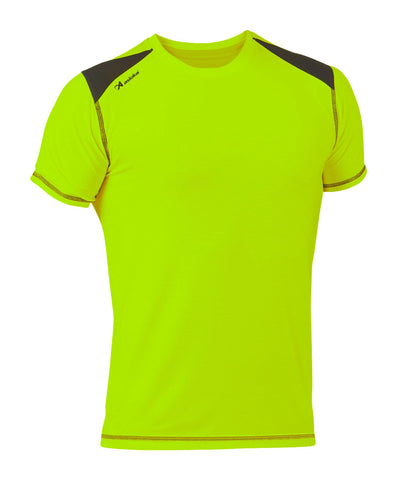 Asioka 182/17 Unisex Adult M/Short Combined Technical T-Shirt, Fluorescent Green/Charcoal
