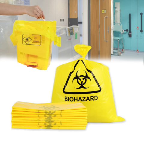 Disposable Bio Waste Bags, Puncture Resistant, 30-33 Gal Capacity, 1.97 mil, 50 mircon, 32"x 24"(10 PCS)