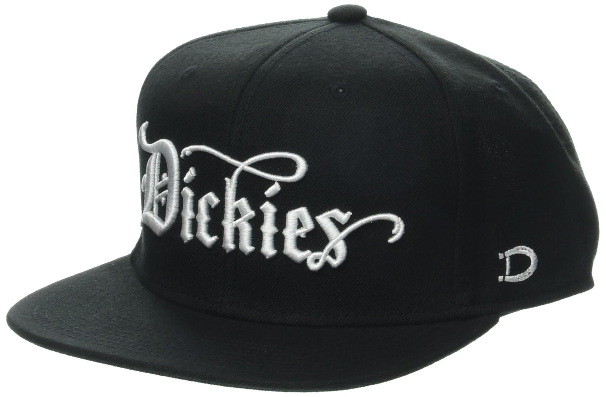 Dickies Men's Embroidered Flat Brim Hat Black