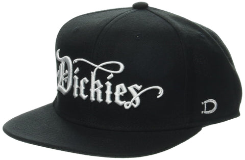 Dickies Men's Embroidered Flat Brim Hat Black