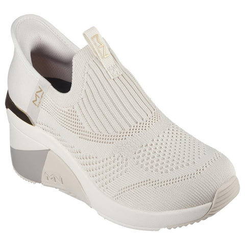 Skechers Women's A-Wedge-CRECENT Hands Free Slip-Ins Sneaker, Taupe, 11