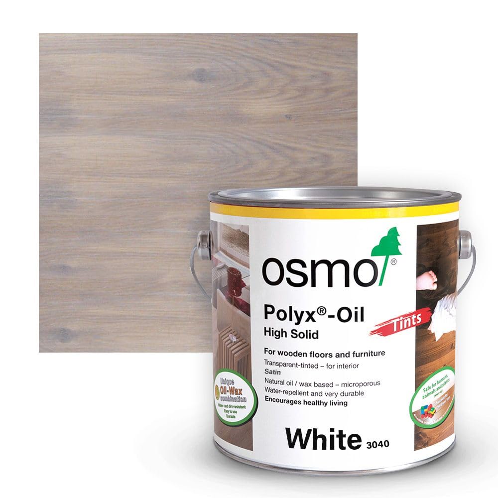 Osmo Polyx Oil Tints, Satin Finish (750ml, 3040 White, Satin Finish)