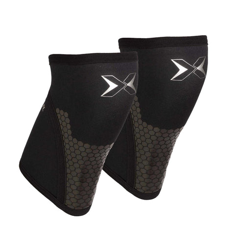 PICSIL Neoprene Knee Pad Cross Training Hex Tech, 5/7mm, 2 Knee Pads For Powerlifting and Weightlifting, Extra Support, Unisex (5mm Black XL)