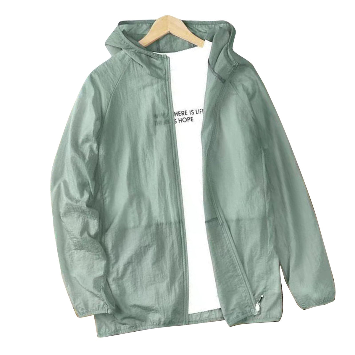 Tbest UV Sun Protection Jacket,Men Sun Protection Jacket Lightweight Breathable UV Shirt Long Sleeve Sunproof Cooling Hoodie (Pea Green)