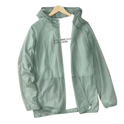 Tbest UV Sun Protection Jacket,Men Sun Protection Jacket Lightweight Breathable UV Shirt Long Sleeve Sunproof Cooling Hoodie (Pea Green)