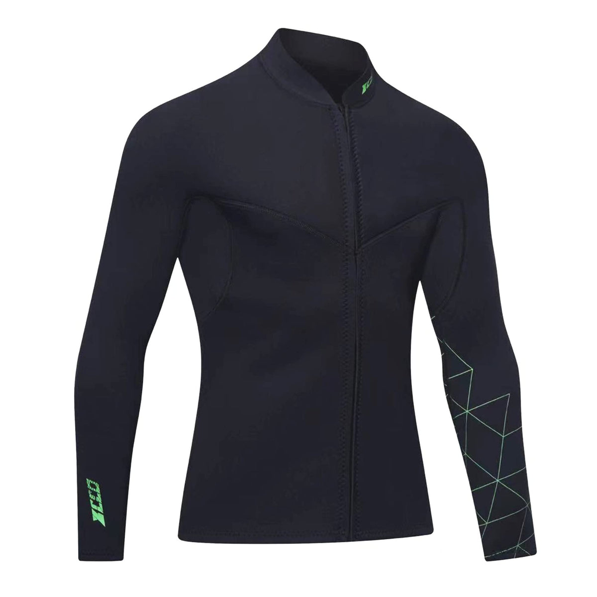 Wetsuit Top Men's 3mm Neoprene Wetsuits Jacket,Front Zipper Long Sleeves Diving Suit for Swimming,Snorkeling,Scuba Diving,Surfing (3mm-Man, L)