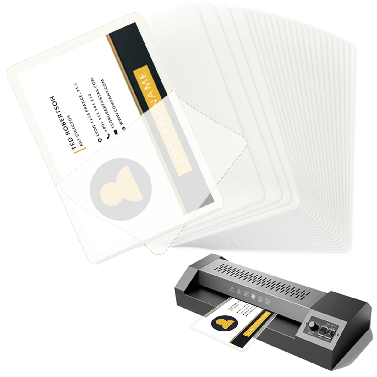 Laminating Sheets, Thermal Laminating Pouches 5 Mil 2.6 X 3.7inches Laminate Sheets for Small Cards Size Clear Lamination Sheet Paper for Laminator, Id Card, Business Card, Photos, Notecards