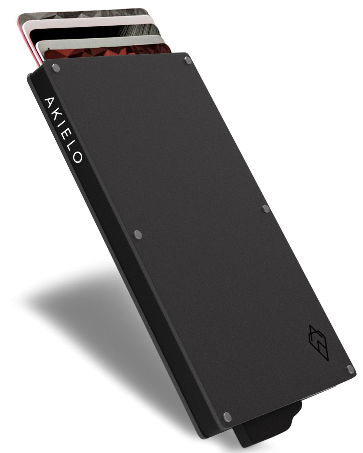 AKIELO RFID Blocking Card Holder with Gift Box - Slim Minimalist Metal Blocker Card Wallet for Men - Contactless Credit Card Protector (Alpha - Titanium Edition)