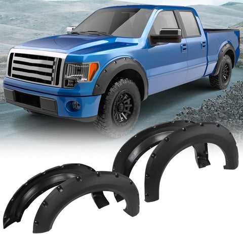 JHCHAN Fender Flares for Ford F-150 2009-2014, 12th Gen for Ford F150 Accessories Wheel Arch Extension Kits Wheelarches Mudguard Trim Guard Protector