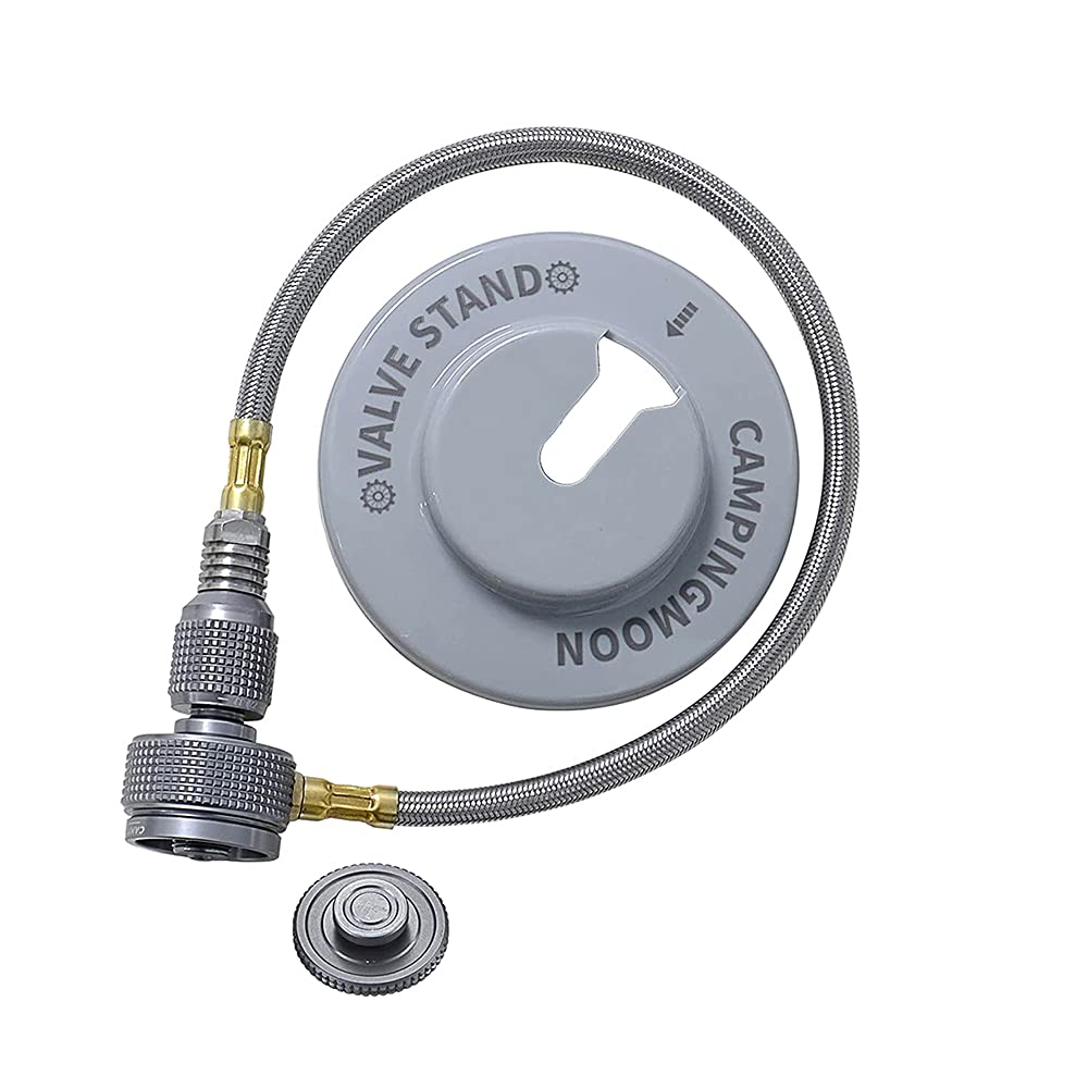 Campingmoon 13 Ft Stainless Braided Propane Adapter Hose, Input: EN417 Lindal Valve Canister, Output: Two En417 Lindal Valve (male thread), Application: EN417 Lindal Valve Canister And Device,Z28-33