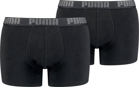 Puma Basic 2 Pack Boxers - Black / Black