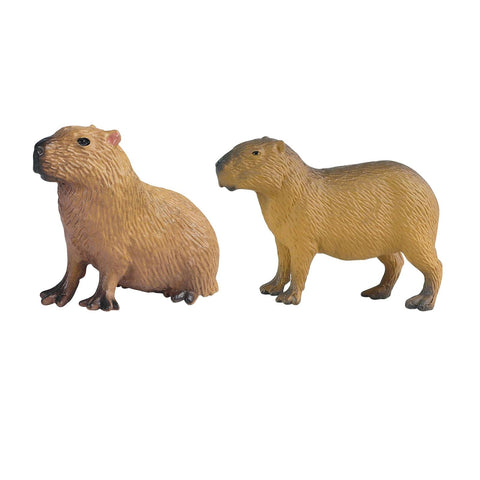 2x Simulation Capybara Figurines Playset Miniature Capybara Figure Science Educational Toy for Party Favor Tabletop Home Living Room Ornaments
