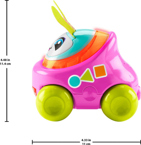 Fisher-Price DJ Buggy Baby Toy Car with Lights Music Sounds and Learning Songs for Crawling Play, Pink