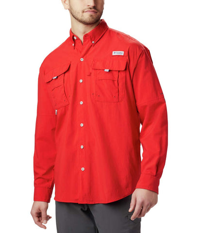 Columbia Men's Bahama Ii Long Sleeve Shirt, Red Spark, Large