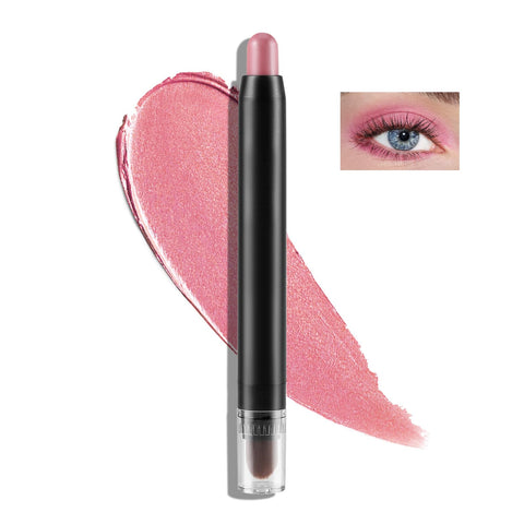 Boobeen Glitter Eyeshadow Stick, Cream Eyeshadow Pencil, Waterproof Eye Shadow Crayon Pen with Blending Brush, Creates Shimmer Eye Makeup