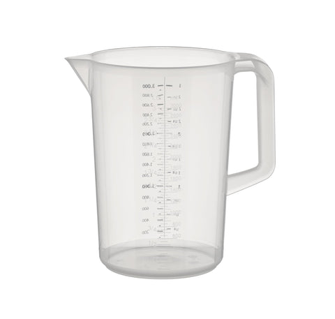 APS Measuring jug 3 litres, Ã˜ 17.5 x H: 23.5 cm, Plastic jug with Embossed Scale on The Outside, Closed Handle, 1 and ml Litre Graduations, Dishwasher Safe