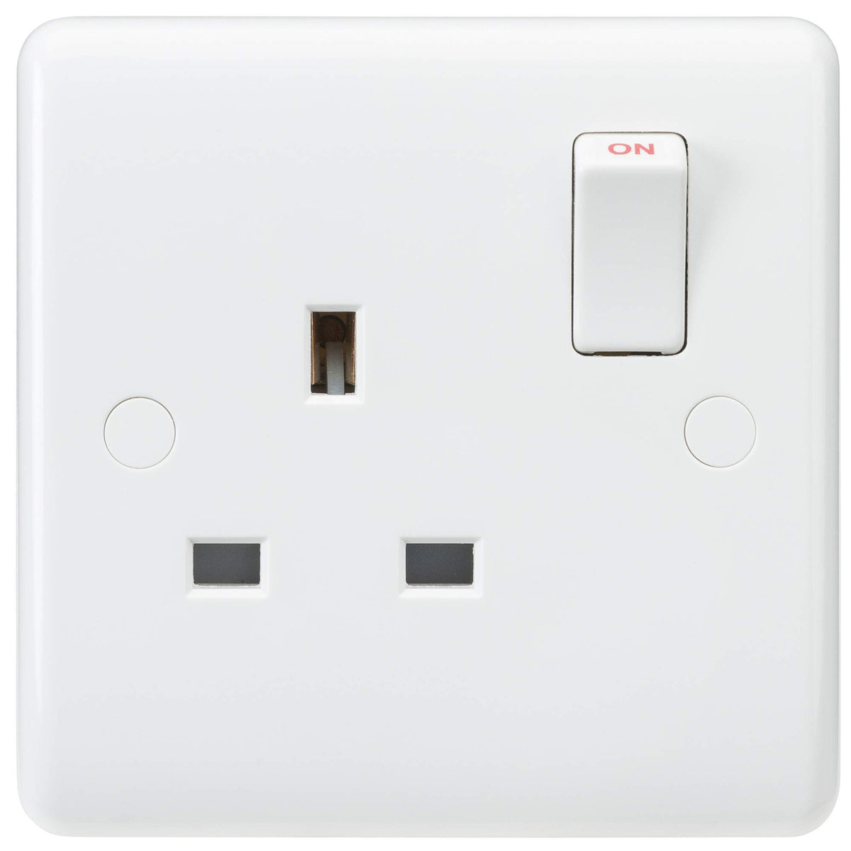 Knightsbridge CU7000S Curved Edge 13 A 1 Gang SP Switched Socket, 230 V, White