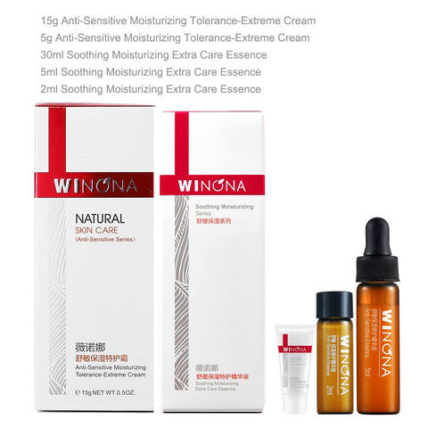 WINONA Natural Skin Care Sets with Face Cleanser,Face Toner,Moisturizer Face Cream,Hydrating Soothing Moisturizing for Sensitive Dry Skin
