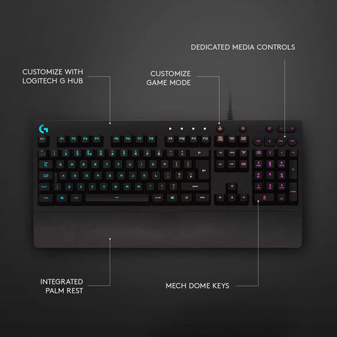 Logitech Prodigy G213 Wired Membrane Gaming Keyboard with RGB Backlighting Black