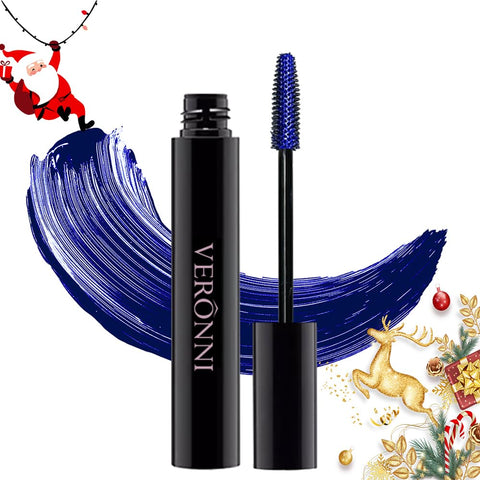 VERONNI Waterproof Blue Mascara,CurlingThick Lengthening Eyelash Mascara, Lifts and Extends Lash Length, Clump Resistant, Eyelash Blue Extension Curl Mascara Makeup (Blue)