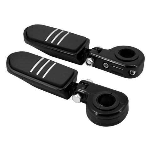 HCmotorku Motorcycle Footpegs Male Mount Highway Foot pegs Mounting Clamp Fit for Harley Touring Road King Road Glide Street Glide Electra Glide Tri Glide Sportster Softail Dyna Black