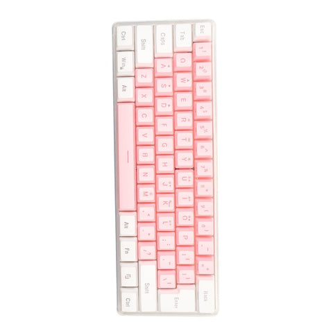 60% Gaming Keyboard, Ergonomic DC 5V USB Wired RGB Backlight 61 Keys Imitated Mechanical Technique Office Keyboard for PC (White Pink)