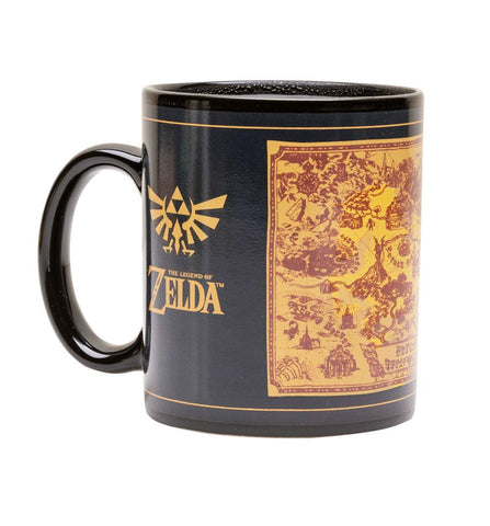 The Legend of Zelda Heat Change Mug (Map Silhouette Design) 11oz Ceramic Coffee Mug, Mugs for Women and Men - Official Merchandise