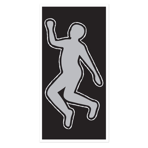 Beistle Crime Scene Investigation Decorations, Body Silhouette, Detective Murder Mystery Party Supplies 30" x 5'