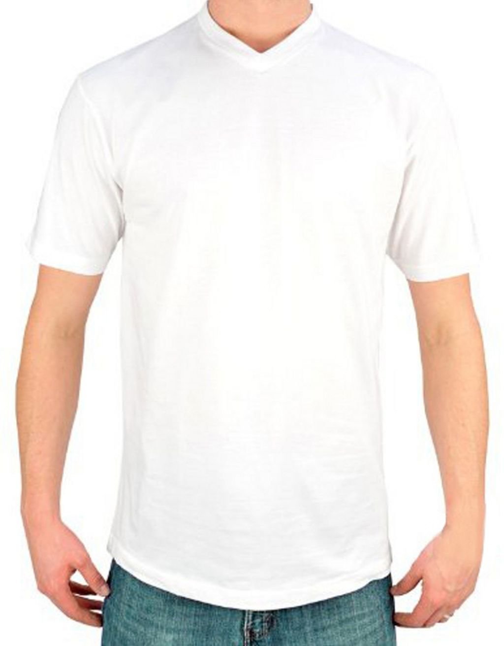 OLYMP T-Shirt V-Kragen weiÃŸ im Doppelpack 0701/12/00, L