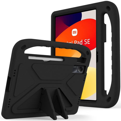 Kids Case For Xiaomi Redmi Pad SE 11-Inch (2023), EVA Foam Lightweight Shockproof Duarable, Tablet Cover with Handle Stand Case For Children Firendly, Black