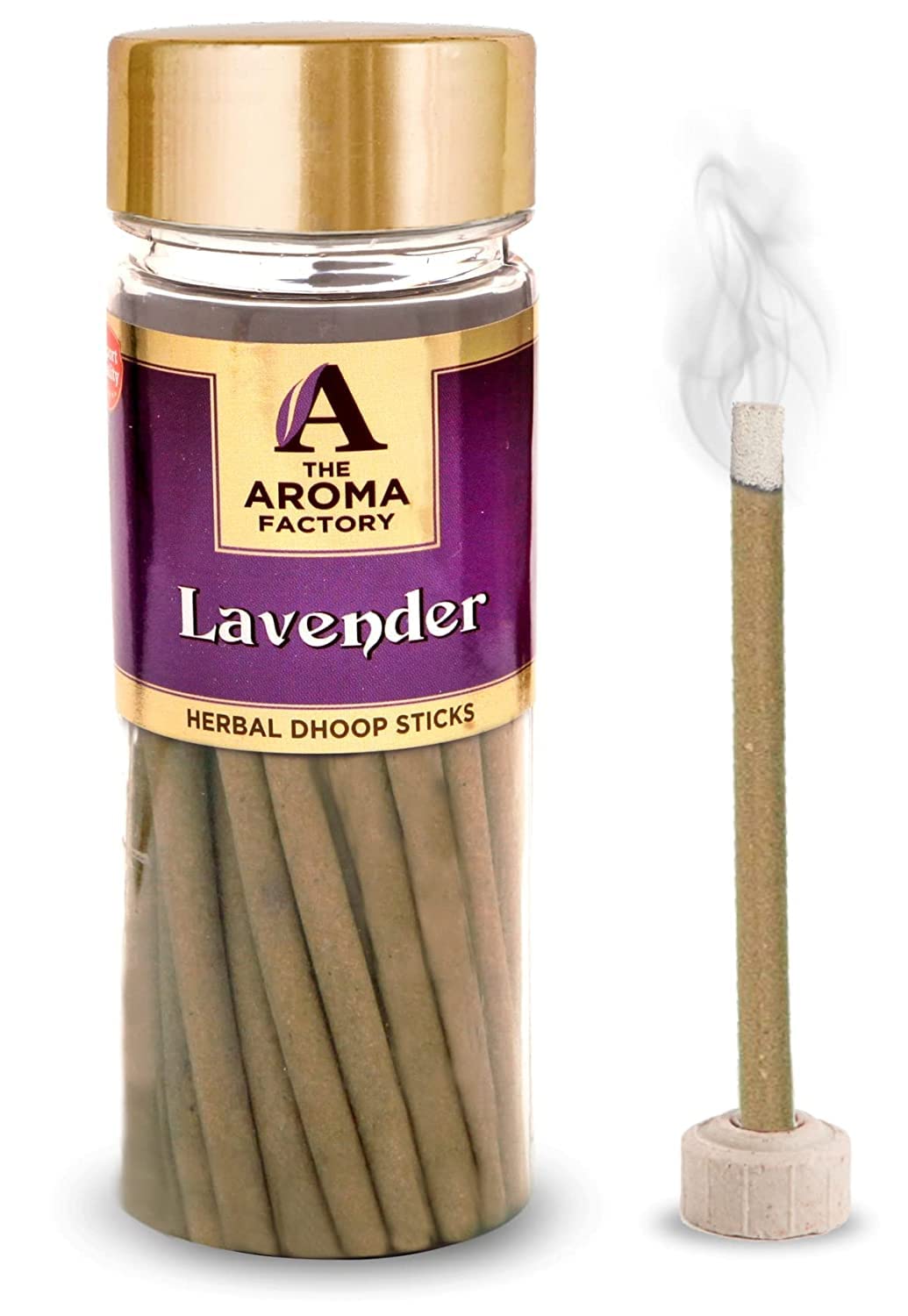 The Aroma Factory Dhoop Batti Sticks | Long Lasting Fragrance for Home, Meditation | Natural & Herbal Dhoop for Pooja with Dhoop Stand Holder | Zero Charcoal & Low Smoke