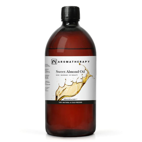 n2 Aromatherapy Sweet Almond Oil 900ml - For Skin, Hair, Massage, Nails, Cuticles, Ears, Face, Body - Natural Skin Care, Carrier Oil for DIY Beauty, Soap Making