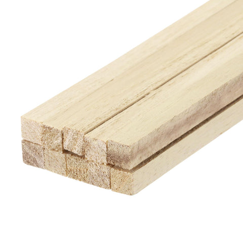sourcing map Square Wooden Sticks, 20" x5/16 x5/16 Dowel Rod Unfinished Hardwood Stick Craft Twigs Log Stick for DIY Crafts Pack of 10