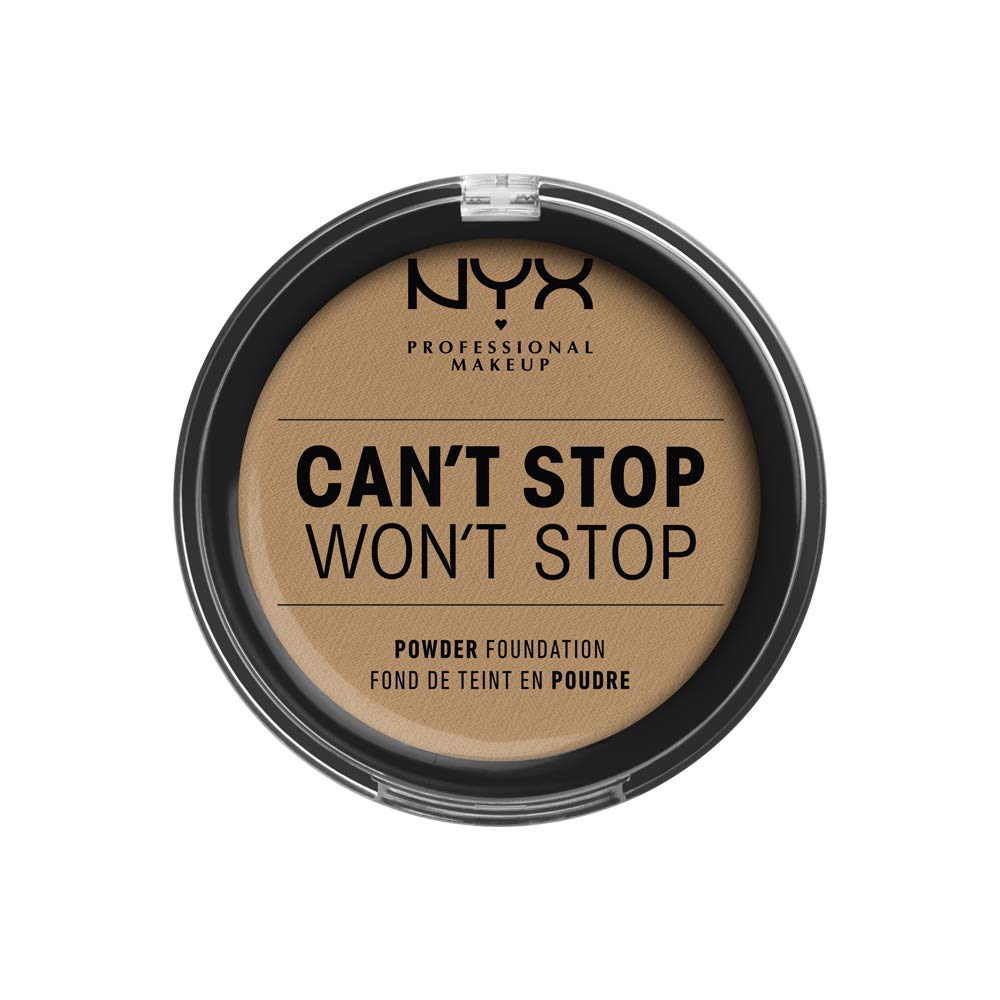 NYX Professional Makeup Can't Stop Won't Stop Full Coverage Powder Foundation, Matte Finish, Shine Control, Long Lasting, Vegan Formula, Shade: Caramel