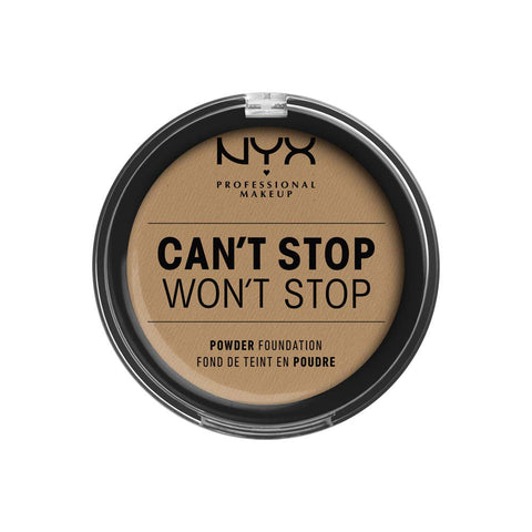 NYX Professional Makeup Can't Stop Won't Stop Full Coverage Powder Foundation, Matte Finish, Shine Control, Long Lasting, Vegan Formula, Shade: Caramel