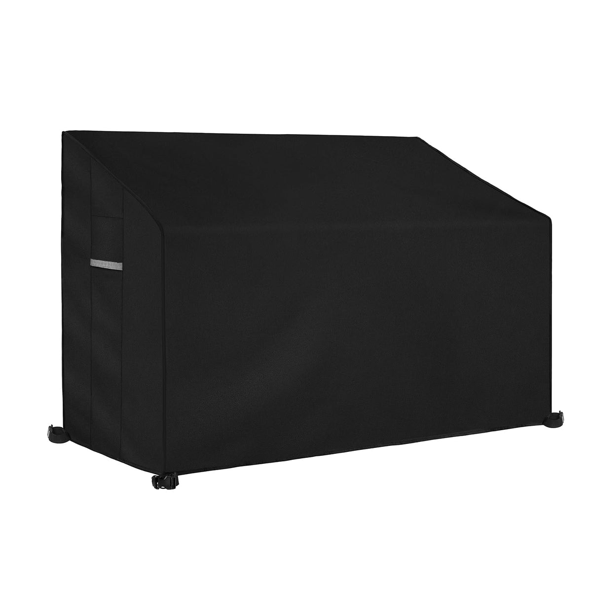 Dokon 2 Seat Garden Bench Covers Waterproof Heavy Duty 600D Oxford Fabric Outdoor Bench Seat Cover with Air Vent Windproof Anti-UV Patio Garden Seat Covers (134x66x63/89cm) - Black