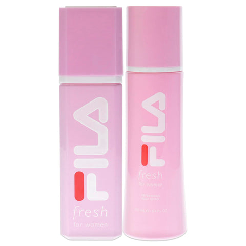FILA Fresh Gift Set for Women - Intense, Refreshing Body Spray And Perfume Set - Infused With Notes Of Lemon, Strawberry, And Rose - Intense, Long Lasting Scent Arriving In Trendy Pink Bottles - 2 pc