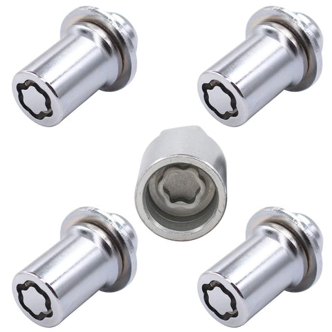 MOTOKU Set of 5 Stainless Steel M12 x 1.5 Anti Theft 1.73" Height Longer Ones Wheel Lock Lug Nut with Key for Toyota Corolla Tundra Tacoma Highlander Fj Cruiser 4Runner for Lexus GS300 GS430 GX460