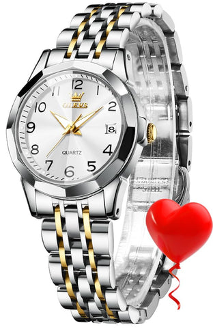 OLEVS Women Watch Business Dress Small Stainless Steel Ladies Dress Wrist Watch Analog Date Waterproof